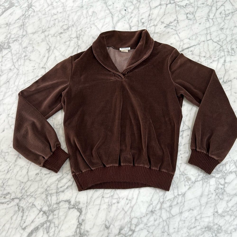 Vintage Levi’s Brown Velour Pullover Sweatshirt M Women’s